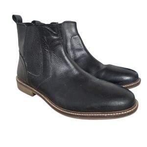 Denver Hayes Men's Black Leather Chelsea Boots Sz 10